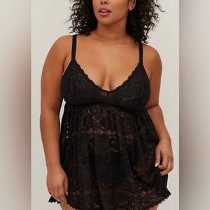 Women's SZ 6 Torrid Curve Black Lace Babydoll